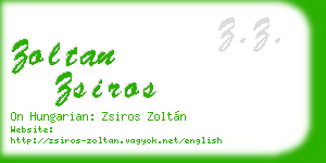 zoltan zsiros business card