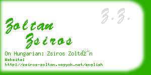zoltan zsiros business card